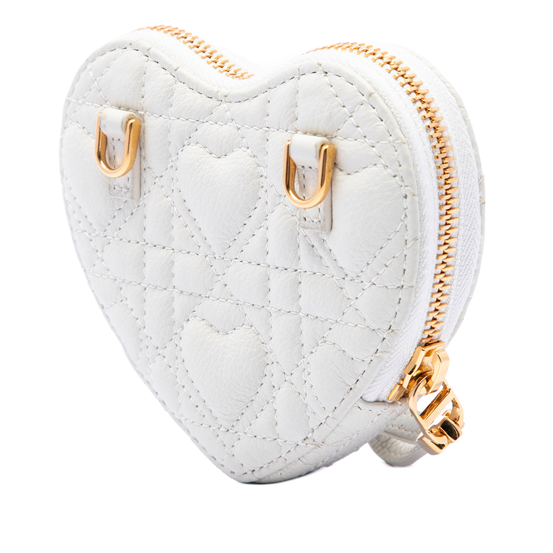 Dior DiorAmour Cuir de veau Cannage Caro Heart Pochette avec chaîne