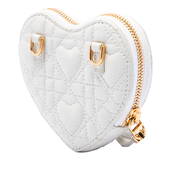 Dior DiorAmour Cuir de veau Cannage Caro Heart Pochette avec chaîne