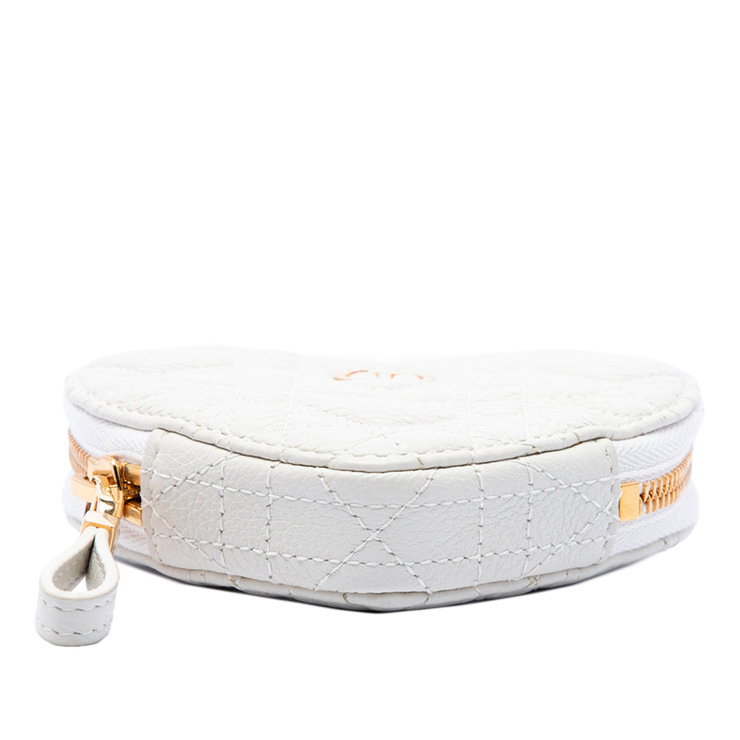 Dior DiorAmour Cuir de veau Cannage Caro Heart Pochette avec chaîne