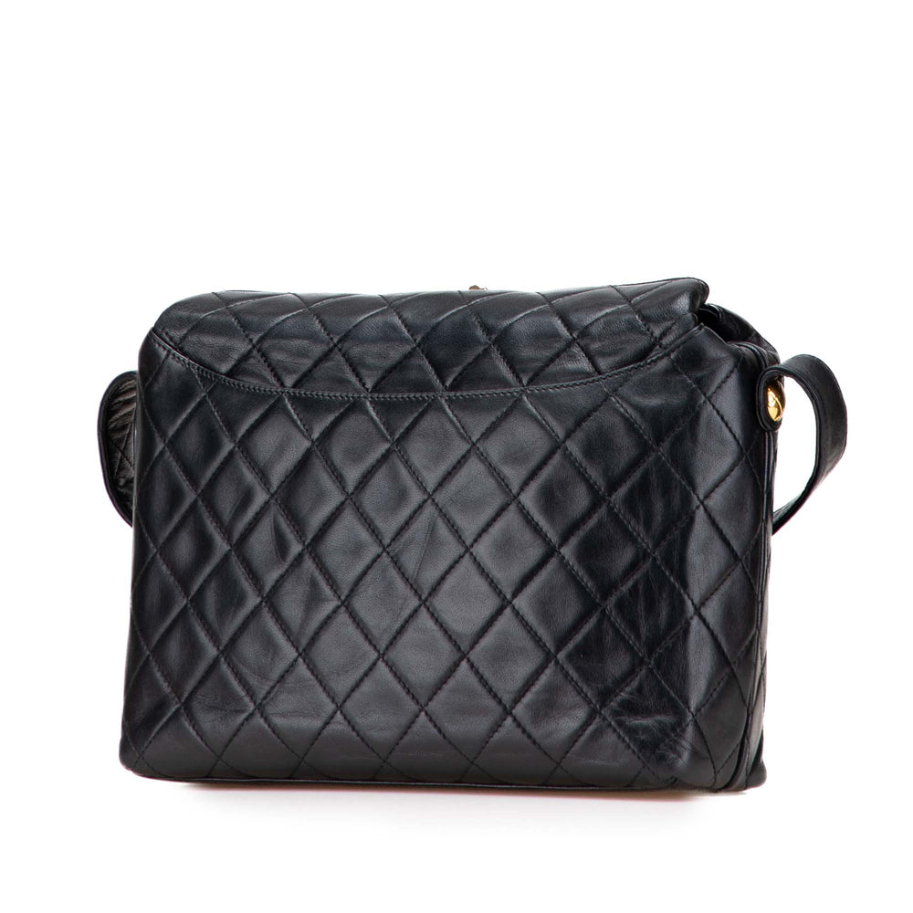 CC Quilted Lambskin Crossbody Black - Gaby Paris