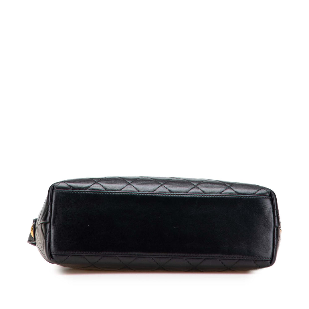 CC Quilted Lambskin Crossbody Black - Gaby Paris