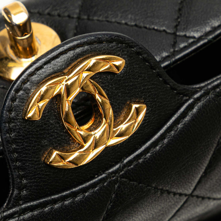 CC Quilted Lambskin Crossbody Black - Gaby Paris