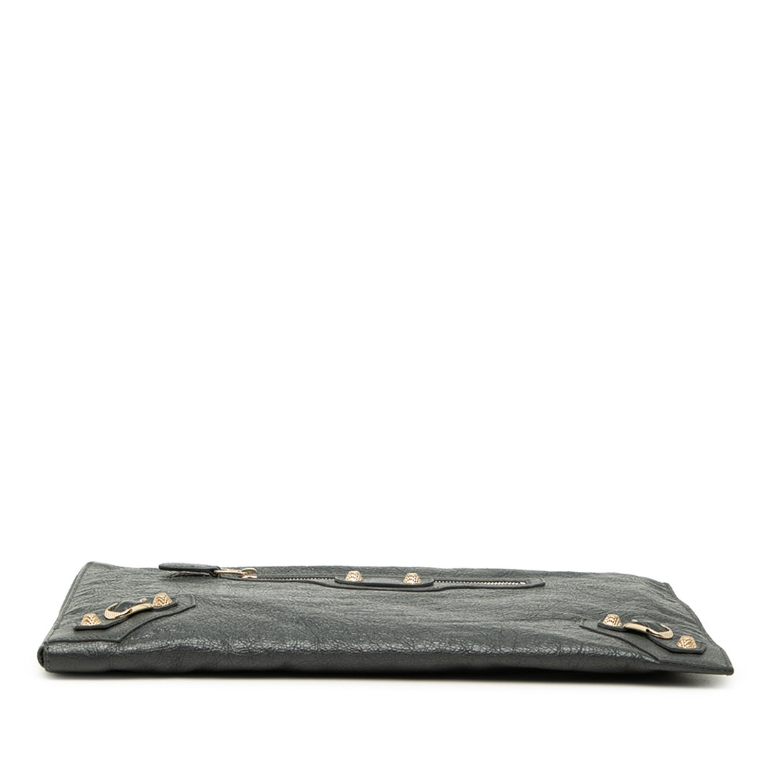 Balenciaga Cuir d’agneau Motocross Giant 12 Zip Around Flat Pochette