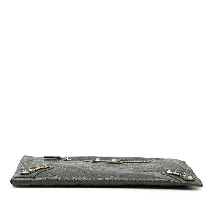 Balenciaga Cuir d’agneau Motocross Giant 12 Zip Around Flat Pochette