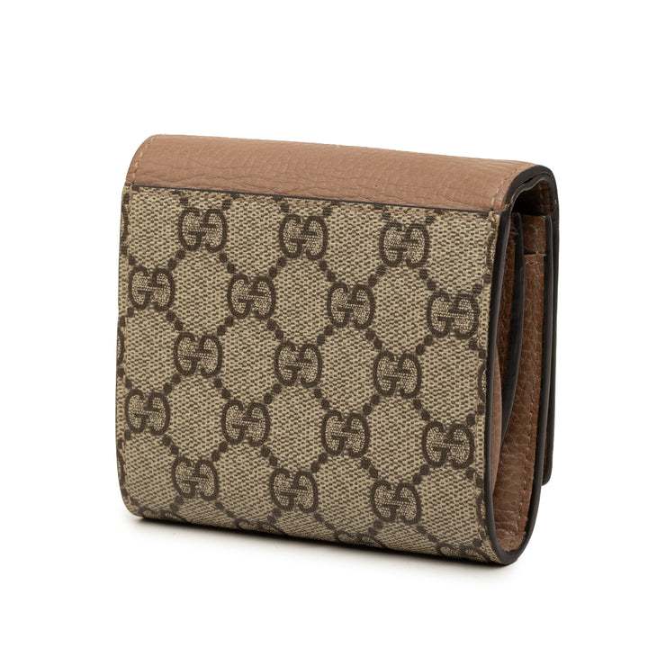 Gucci Bicolore GG Marmont et Deux volets Portefeuille Cuir de veau