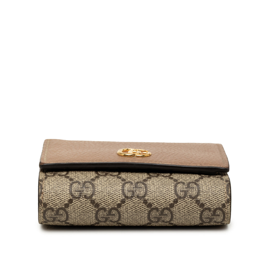 Gucci Bicolore GG Marmont et Deux volets Portefeuille Cuir de veau