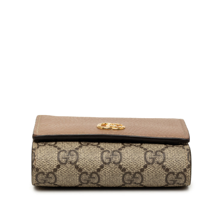 Gucci Bicolore GG Marmont et Deux volets Portefeuille Cuir de veau