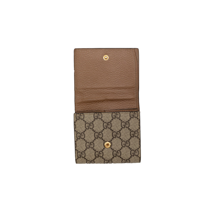 Gucci Bicolore GG Marmont et Deux volets Portefeuille Cuir de veau