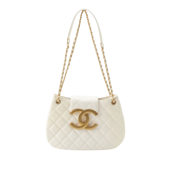 CC Matelassé Sac Cuir d'agneau Blanc