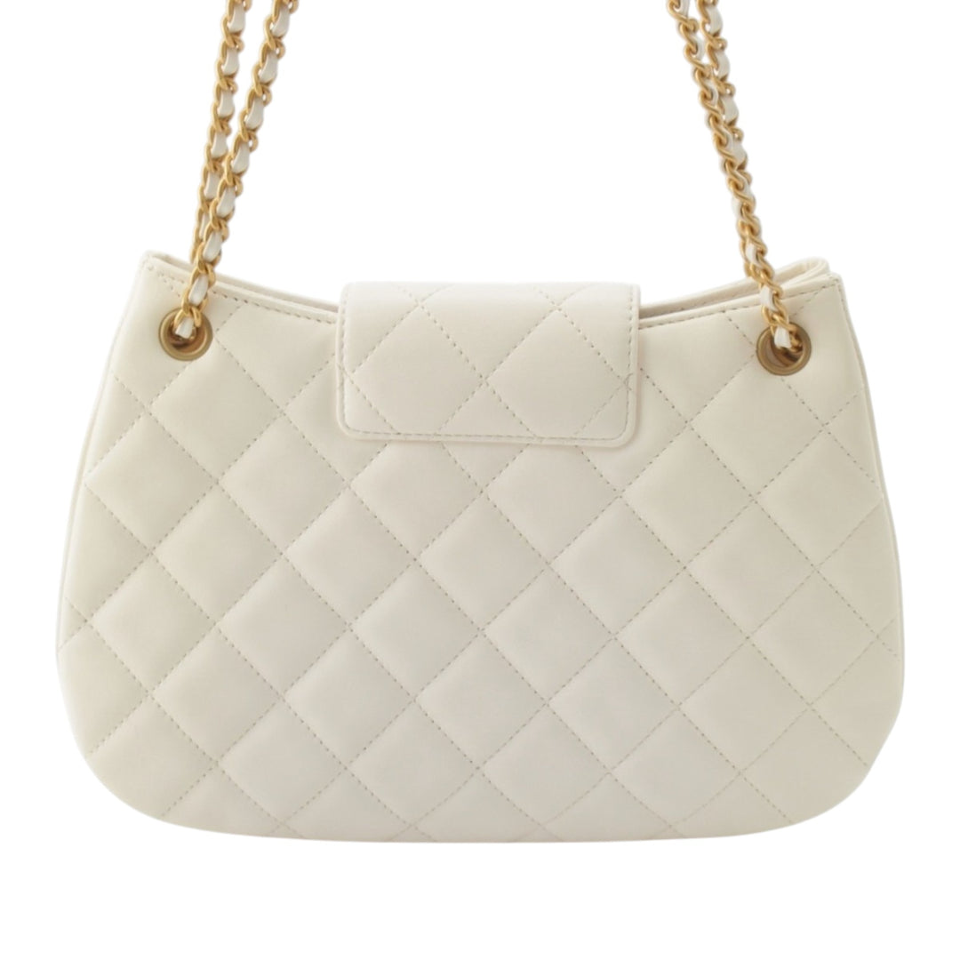 CC Matelassé Sac Cuir d'agneau Blanc