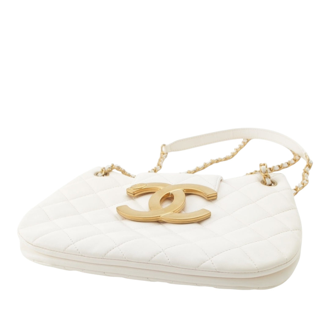 CC Matelassé Sac Cuir d'agneau Blanc
