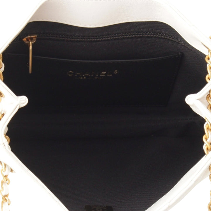 CC Matelassé Sac Cuir d'agneau Blanc