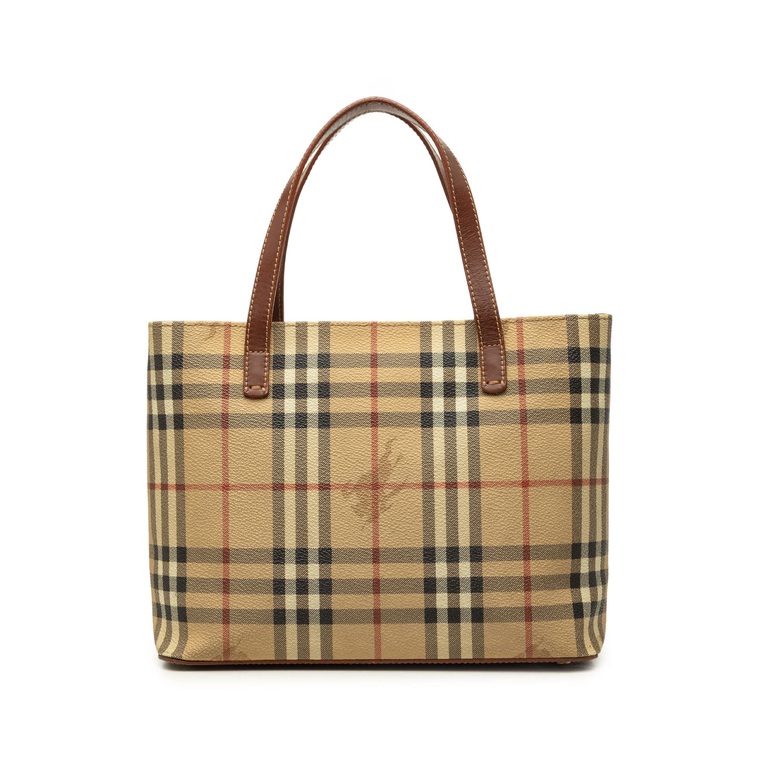 Burberry Cabas Haymarket Check Mini Toile enduite Beige – vue principale – GABY PARIS