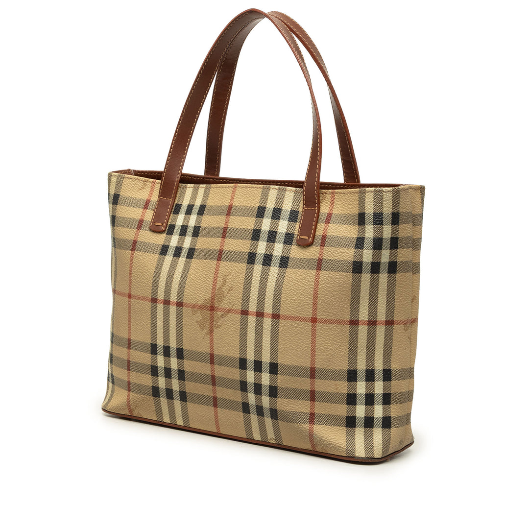 Burberry Cabas Haymarket Check Mini Toile enduite Beige – vue 2 – GABY PARIS