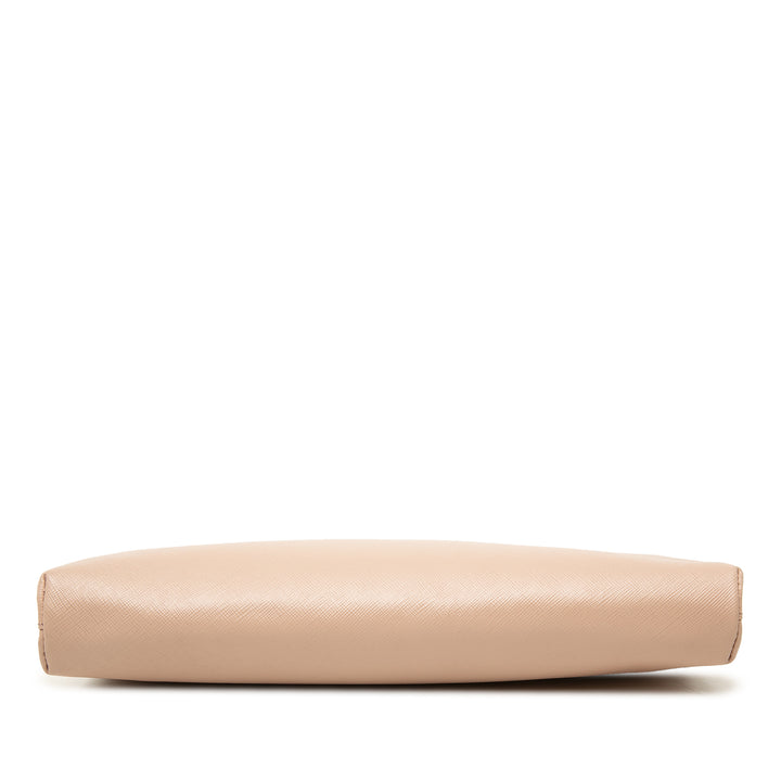 Prada Pochette Lux East West Armature Saffiano Beige – vue 3 – GABY PARIS