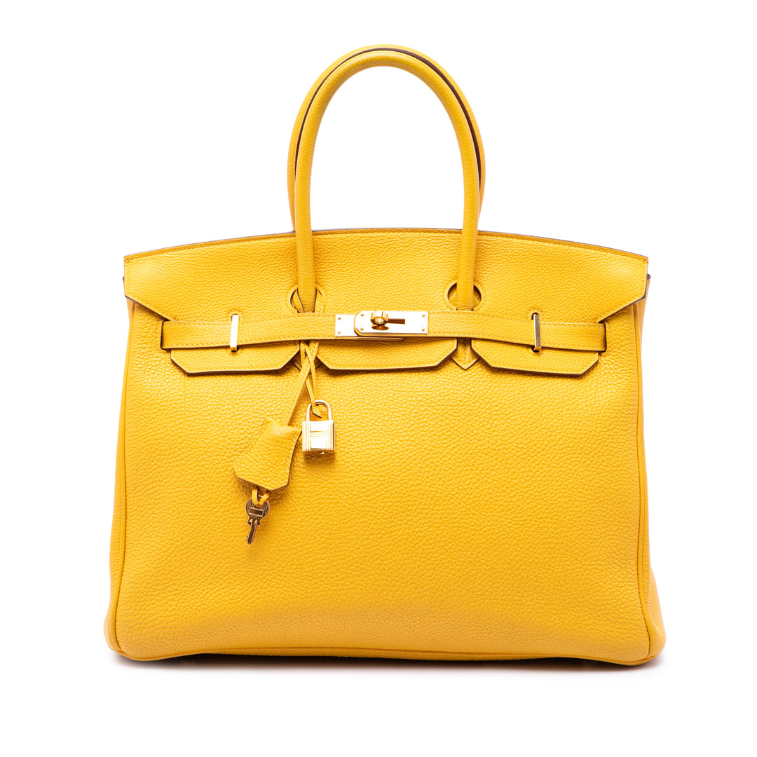Hermès Sac à main Birkin Retourne 35 Togo Jaune – vue principale – GABY PARIS