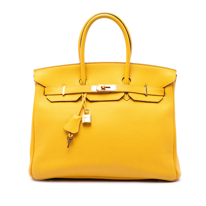 Hermès Sac à main Birkin Retourne 35 Togo Jaune – vue principale – GABY PARIS