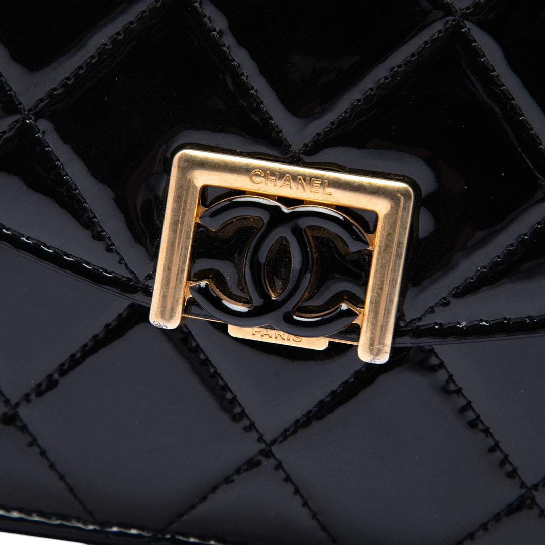 Chanel CC Matelassé Accordion Pushlock à rabat Noir – vue 5 – GABY PARIS