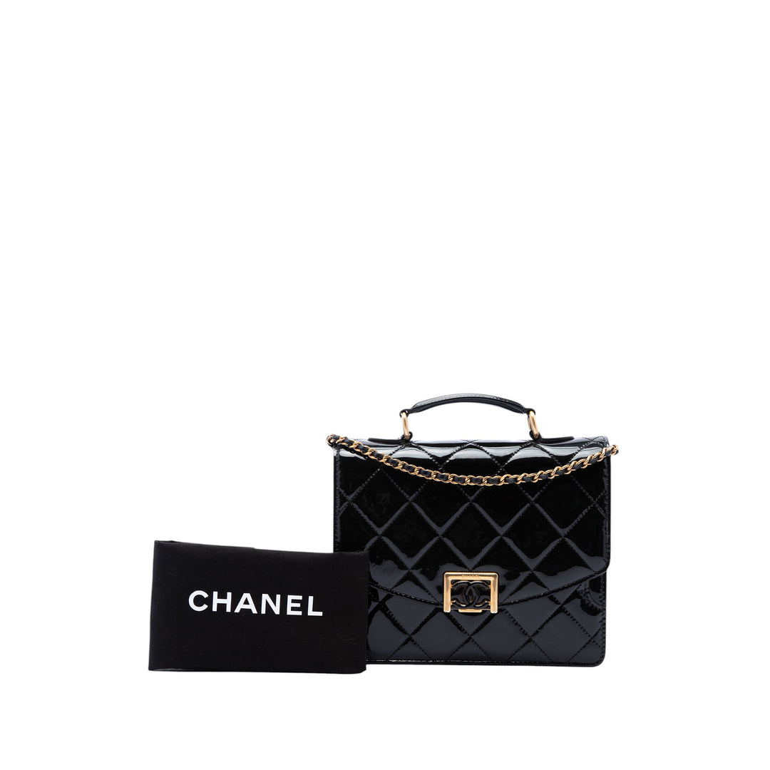 Chanel CC Matelassé Accordion Pushlock à rabat Noir – vue 7 – GABY PARIS