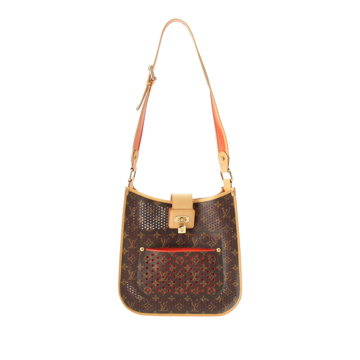 Musette perforé Monogram Marron
