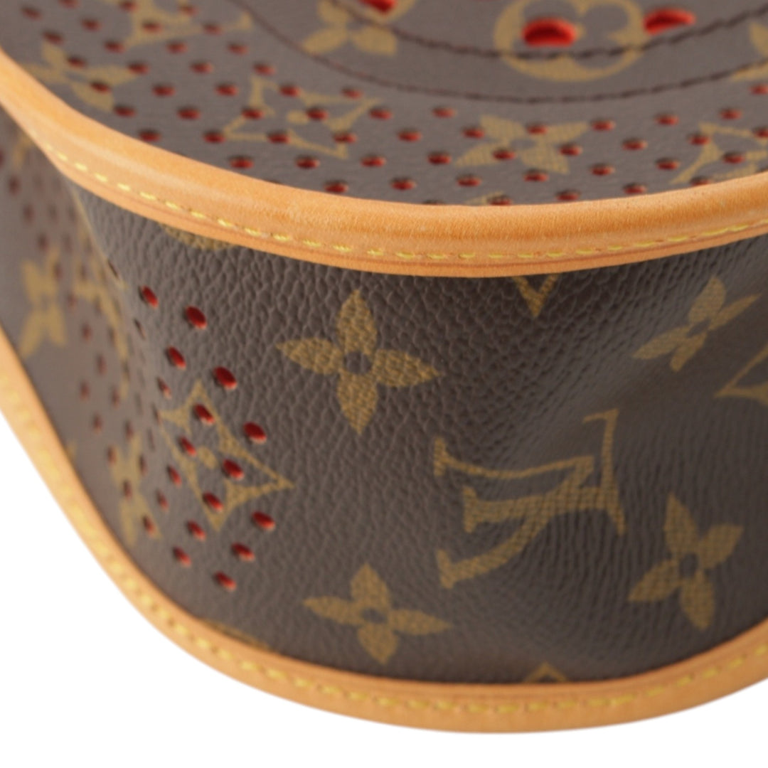 Musette perforé Monogram Marron
