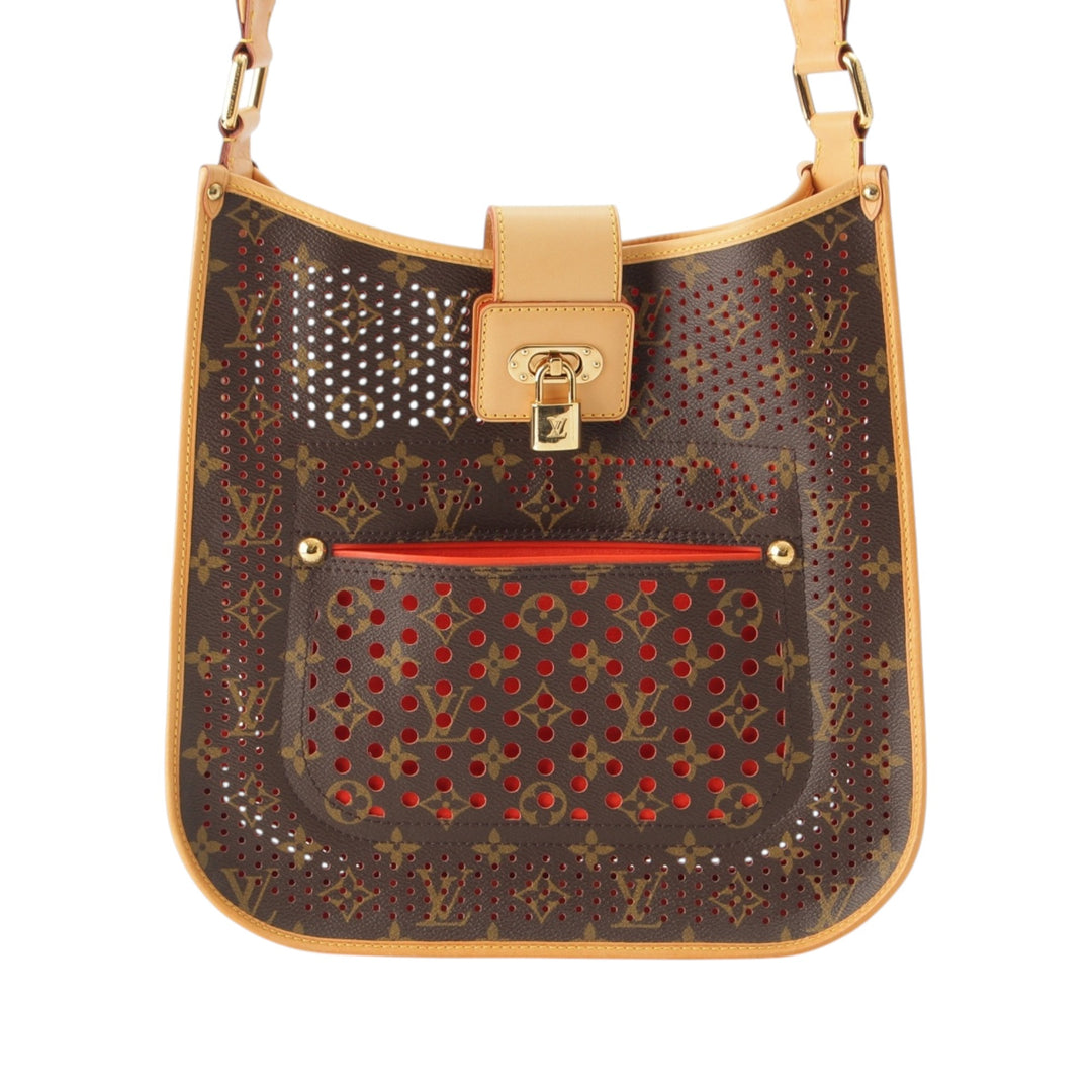 Musette perforé Monogram Marron