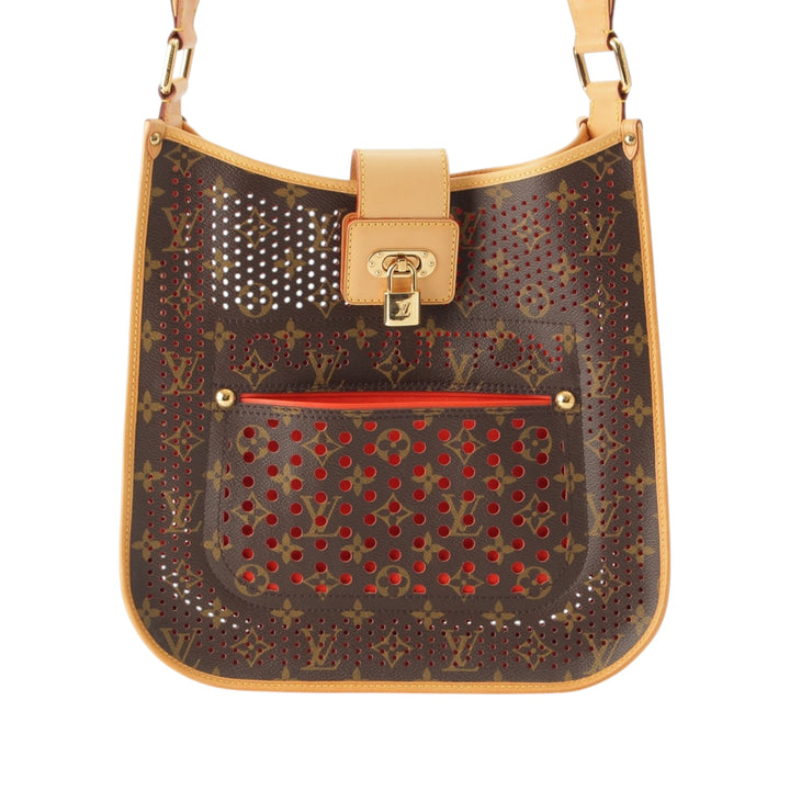 Musette perforé Monogram Marron