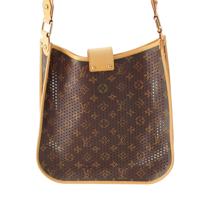 Musette perforé Monogram Marron