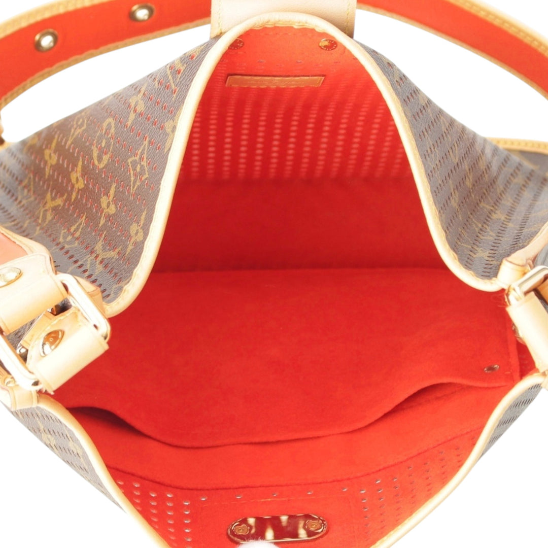 Musette perforé Monogram Marron