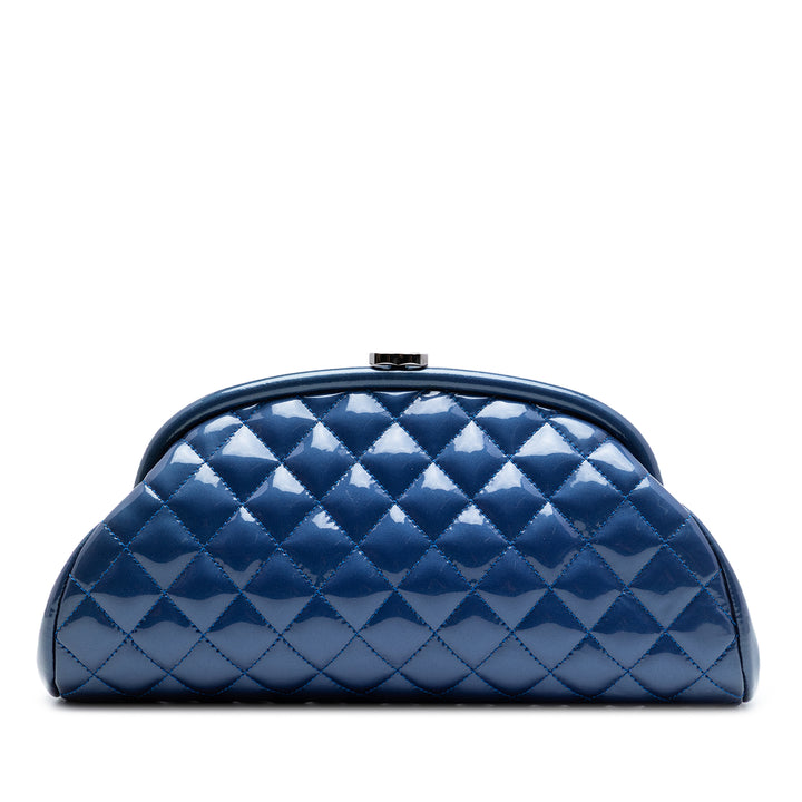 Chanel Matelassé Cuir verni Timeless Kiss Lock Pochette