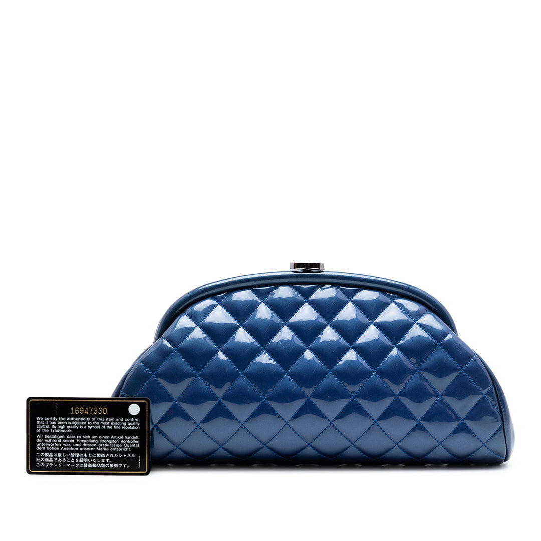 Chanel Matelassé Cuir verni Timeless Kiss Lock Pochette