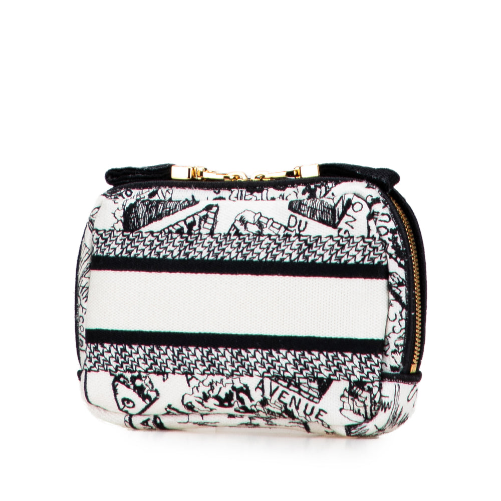 Dior Toile Embroidered Plan De Paris Cosmetic Pochette Blanc – GABY PARIS Authentique