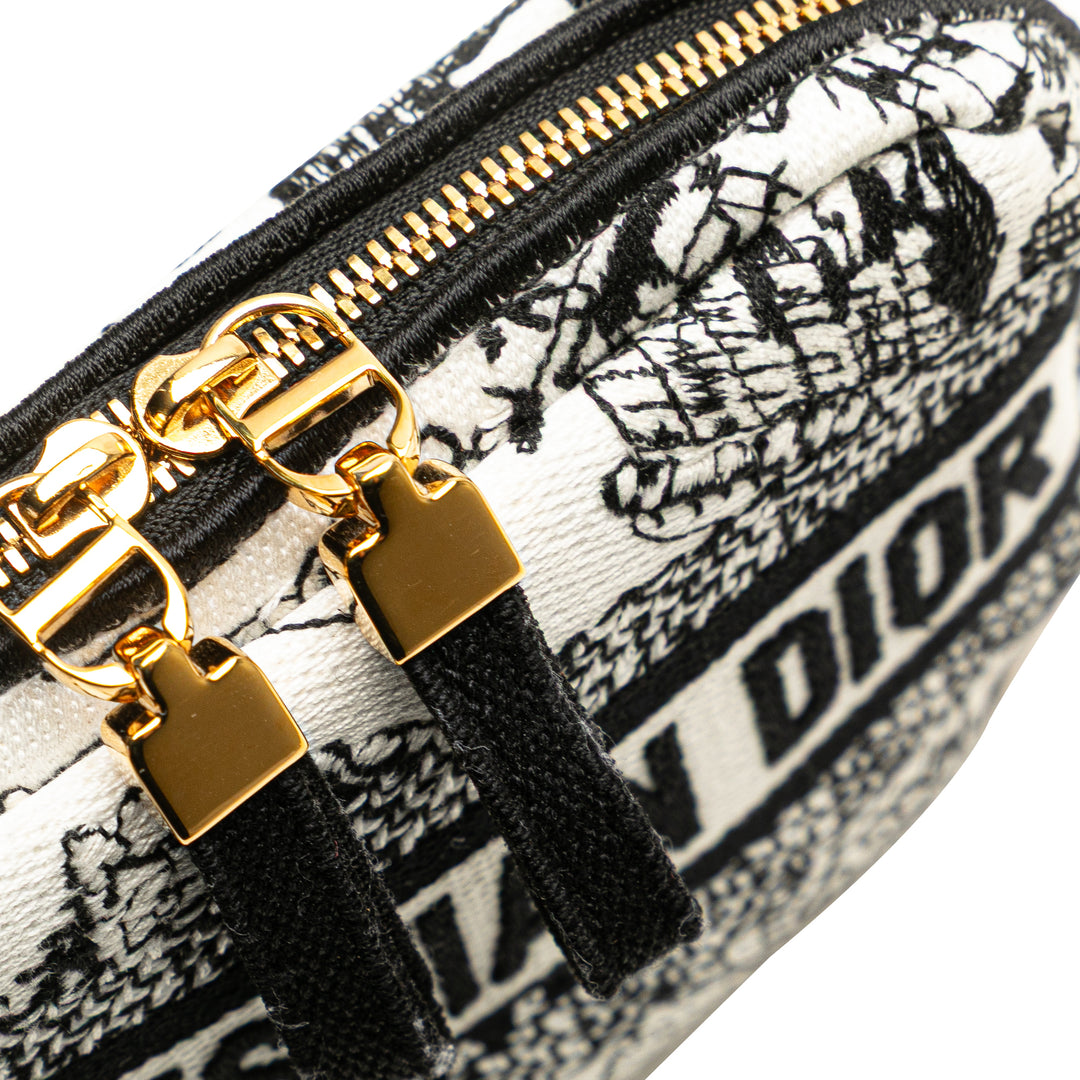Dior Toile Embroidered Plan De Paris Cosmetic Pochette Blanc – GABY PARIS Authentique