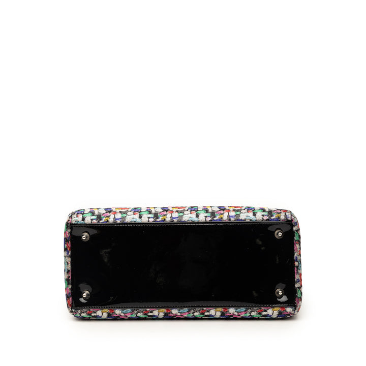 Dior Medium Multicolor Metallic Fabric et Cuir verni Cuir Lady Dior