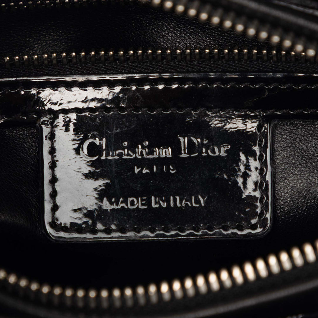 Dior Medium Multicolor Metallic Fabric et Cuir verni Cuir Lady Dior