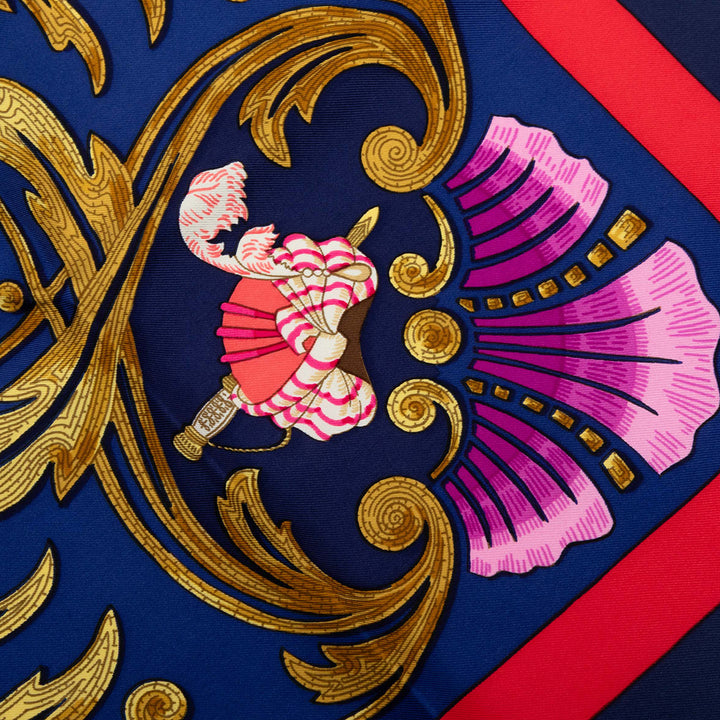 Hermès Cheval Turc Foulard 90 Bleu – vue 4 – GABY PARIS