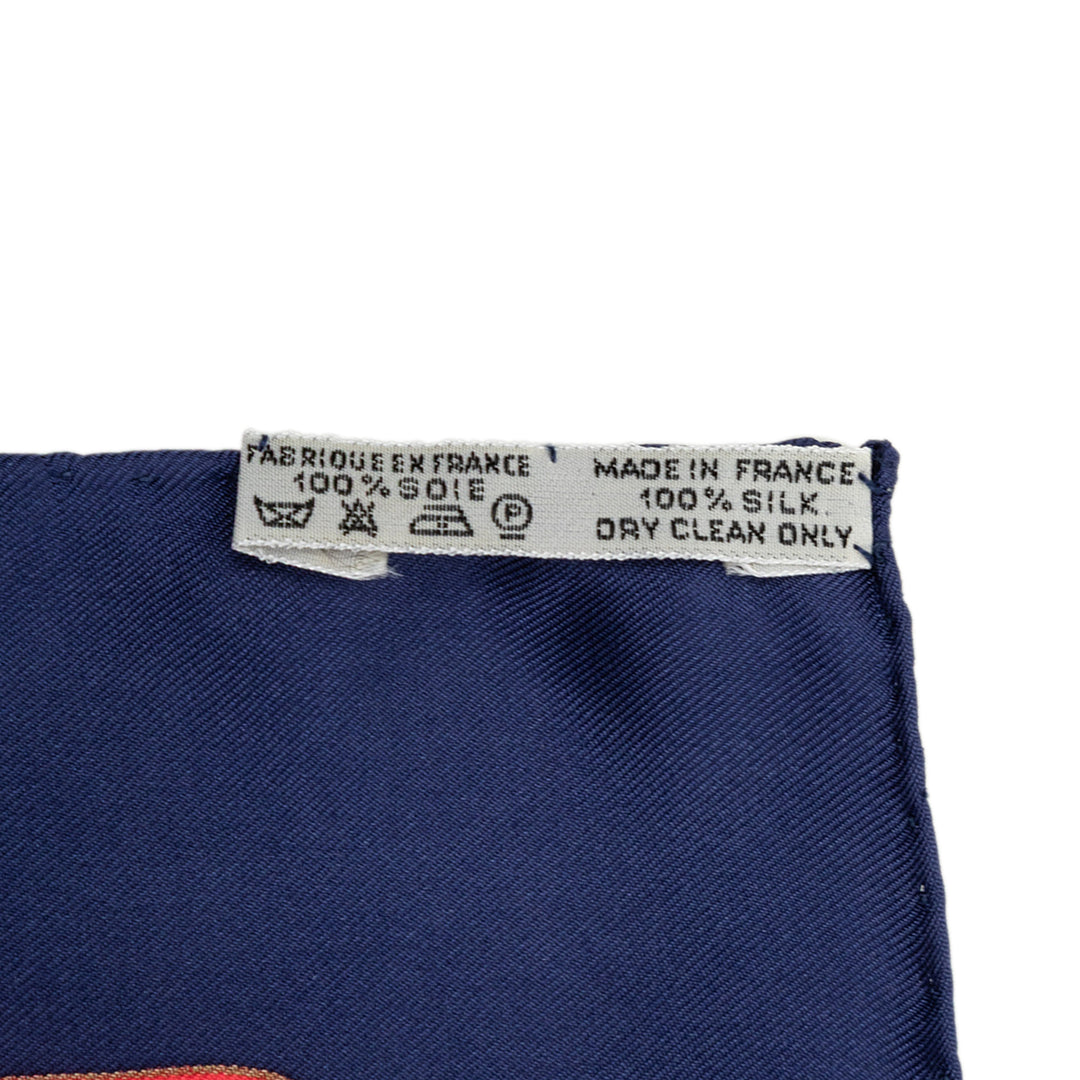 Hermès Cheval Turc Foulard 90 Bleu – vue 8 – GABY PARIS