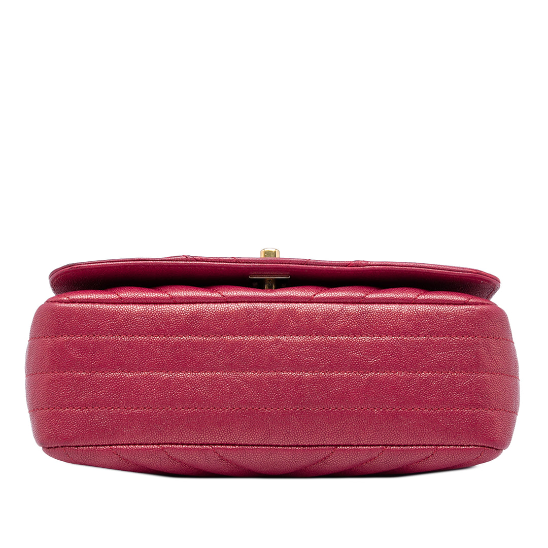 Chanel Small Chevron Iridescent Caviar Statement à rabat