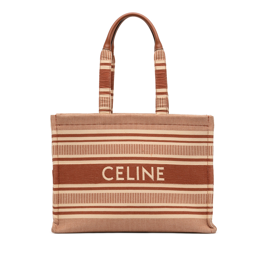 Celine Large Striped Toile Cabas Thais Cabas