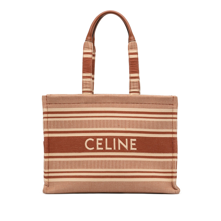 Celine Large Striped Toile Cabas Thais Cabas