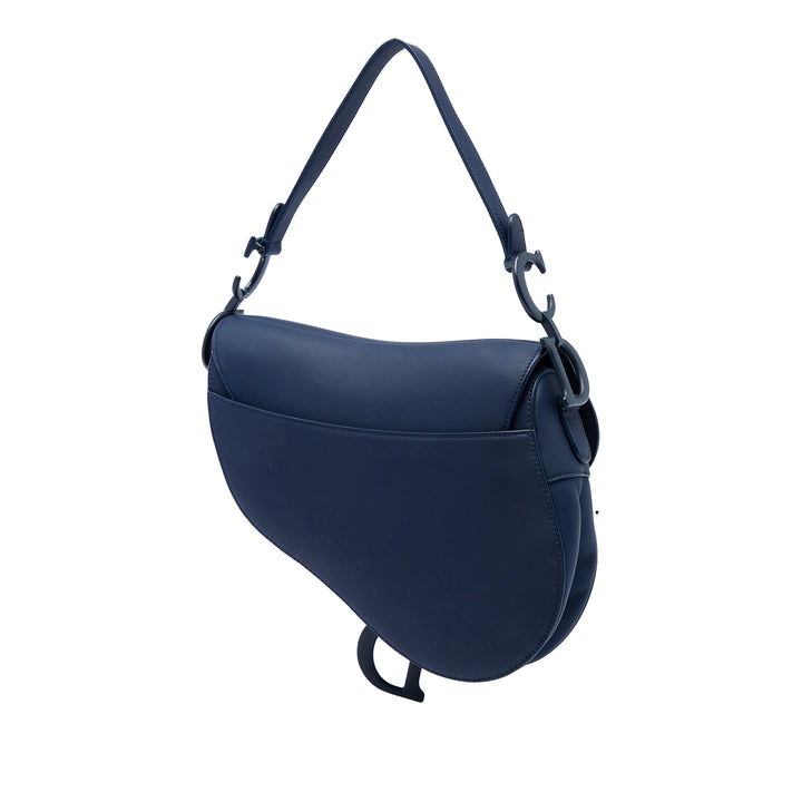 Dior Ultra Matte Saddle Sac Cuir de veau Bleu – vue 2 – GABY PARIS