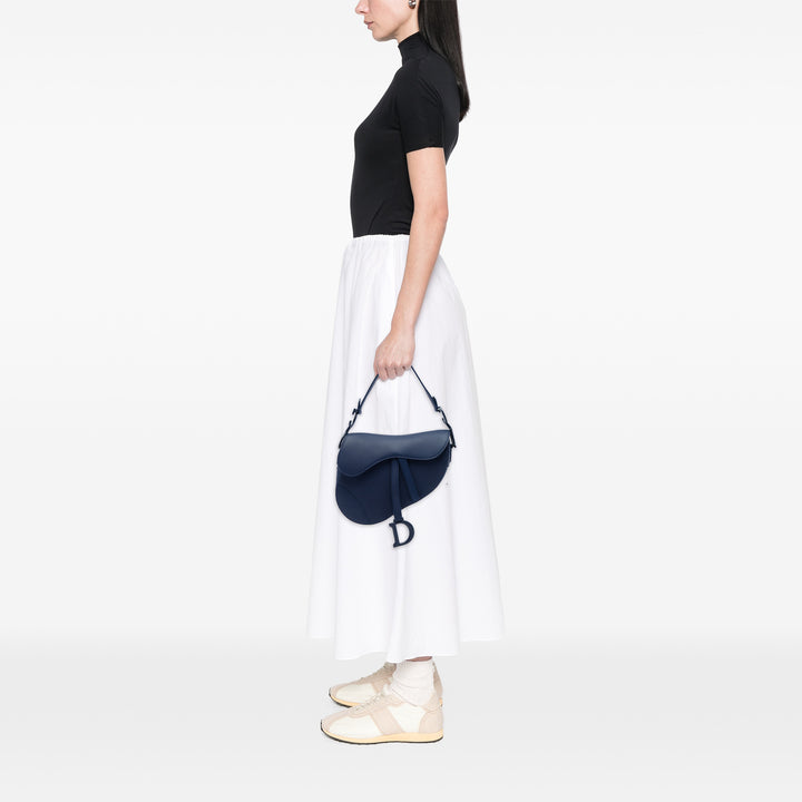 Dior Ultra Matte Saddle Sac Cuir de veau Bleu – vue 5 – GABY PARIS