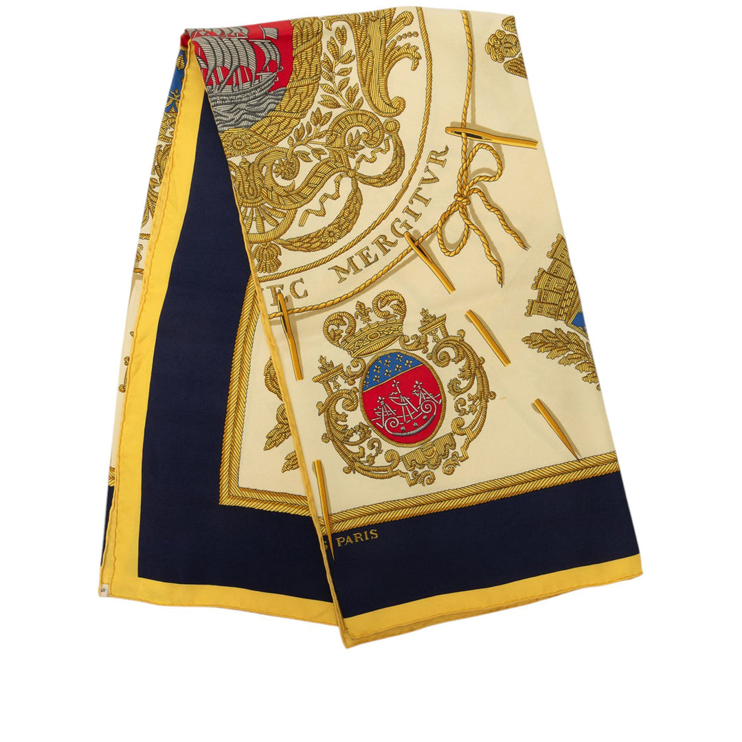 Hermès Carré Les Armes de Paris 90 Beige – vue principale – GABY PARIS