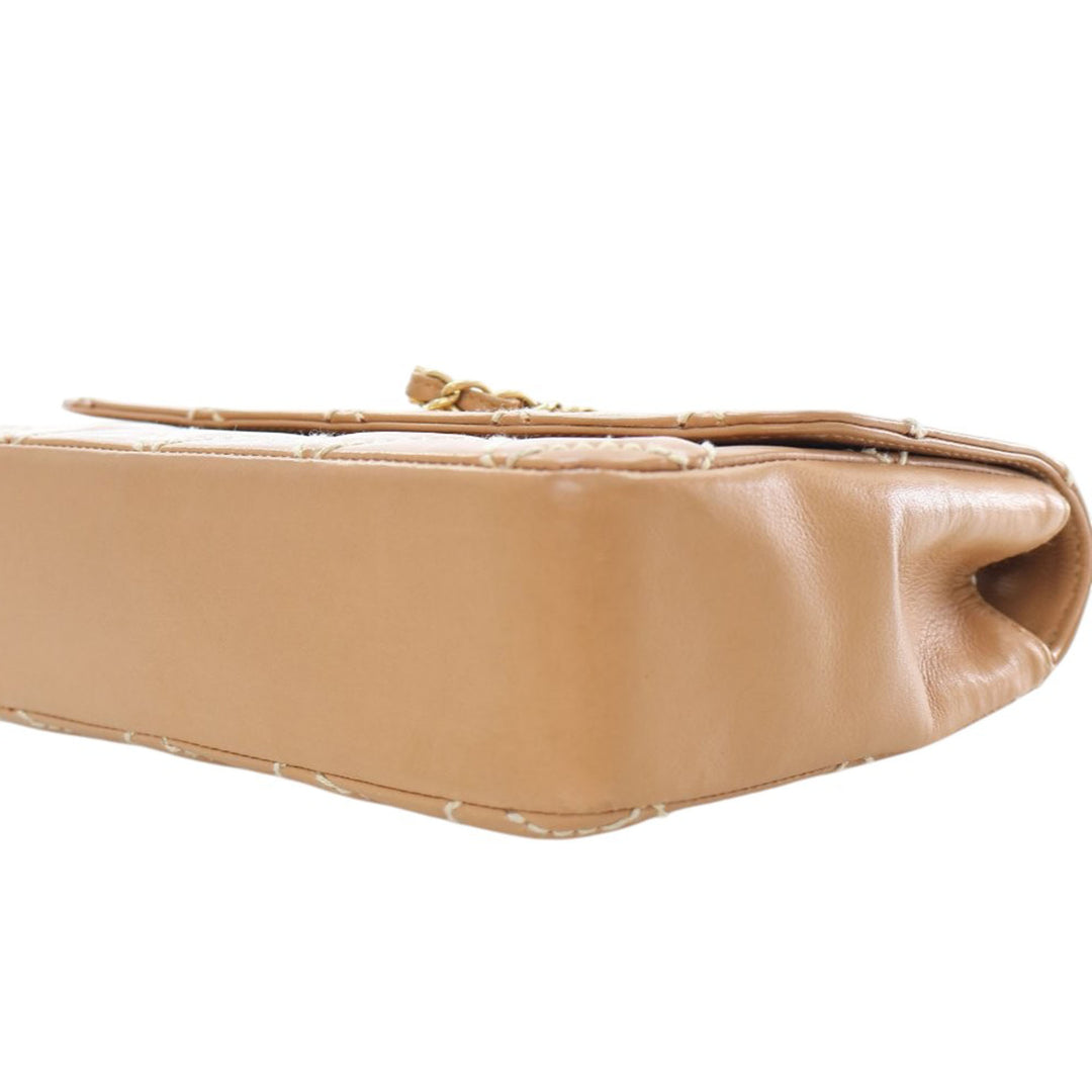 Chanel Medium CC Matelassé Cuir de veau Wild Stitch à rabat