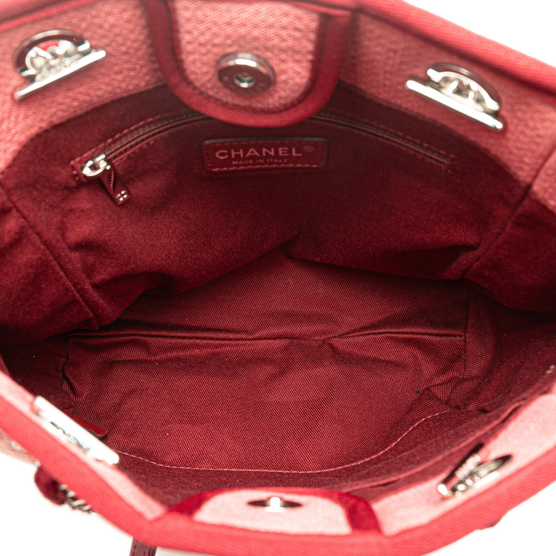 Mini Mixed Fibers Deauville Tote Red - Gaby Paris