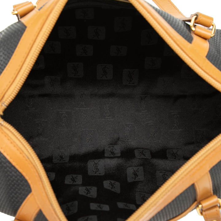 Saint Laurent Weave Toile Boston Sac