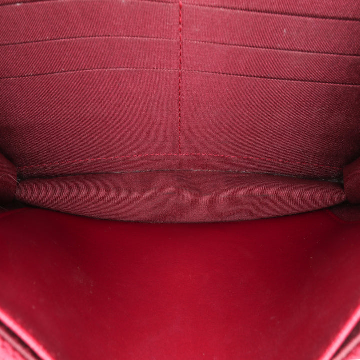 Stitched Goatskin Golden CC Wallet On Chain Red - Gaby Paris