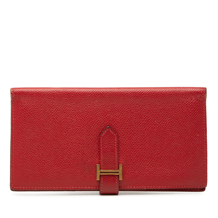 Hermès Portefeuille Bearn Epsom Rouge – vue principale – GABY PARIS