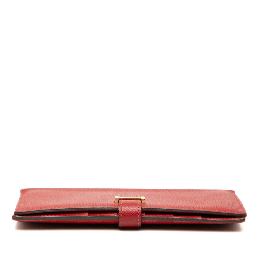 Hermès Portefeuille Bearn Epsom Rouge – vue 3 – GABY PARIS