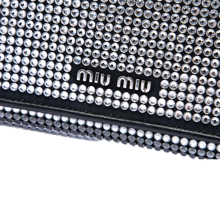 Miu Miu Souple Cristal Orné Wallet on Chain nappa Noir – vue 5 – GABY PARIS
